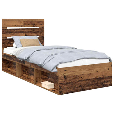 vidaXL Bettrahmen Altholz 90 x 190 cm Massives Kiefernholz