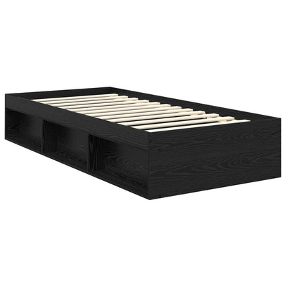 vidaXL Bettrahmen Schwarz 75 x 190 cm Massives Kiefernholz