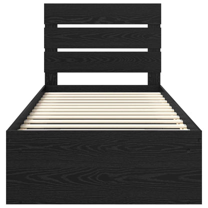 vidaXL Bettrahmen Schwarz 75 x 190 cm Massives Kiefernholz
