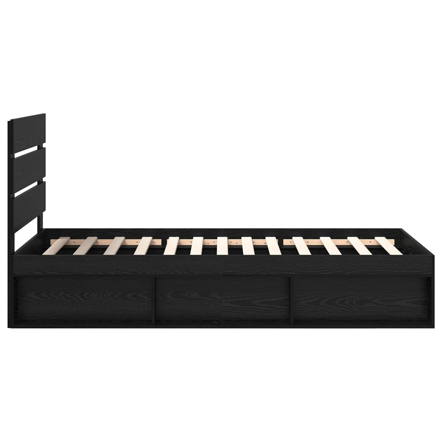 vidaXL Bettrahmen Schwarz 75 x 190 cm Massives Kiefernholz