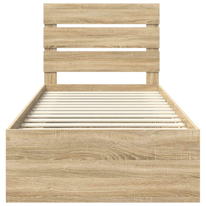 vidaXL Bettrahmen Sonoma-Eiche 75 x 190 cm Massives Kiefernholz
