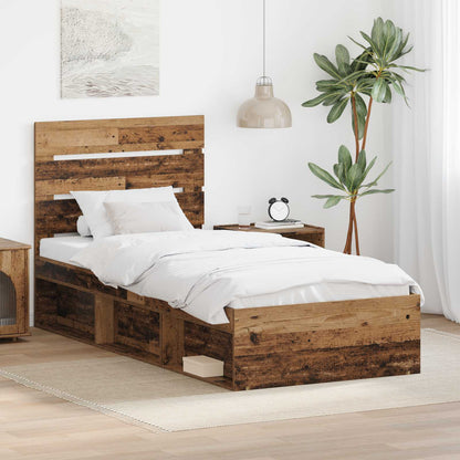 vidaXL Bettrahmen Altholz 75 x 190 cm Massives Kiefernholz