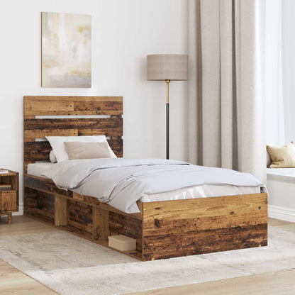 vidaXL Bettrahmen Altholz 75 x 190 cm Massives Kiefernholz