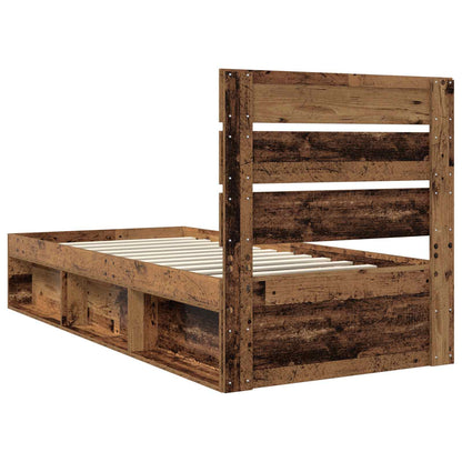 vidaXL Bettrahmen Altholz 75 x 190 cm Massives Kiefernholz