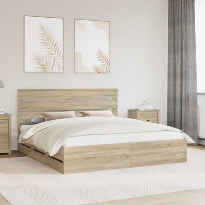 vidaXL Bettrahmen Sonoma-Eiche 200 x 200 cm Ingenieurs Holz