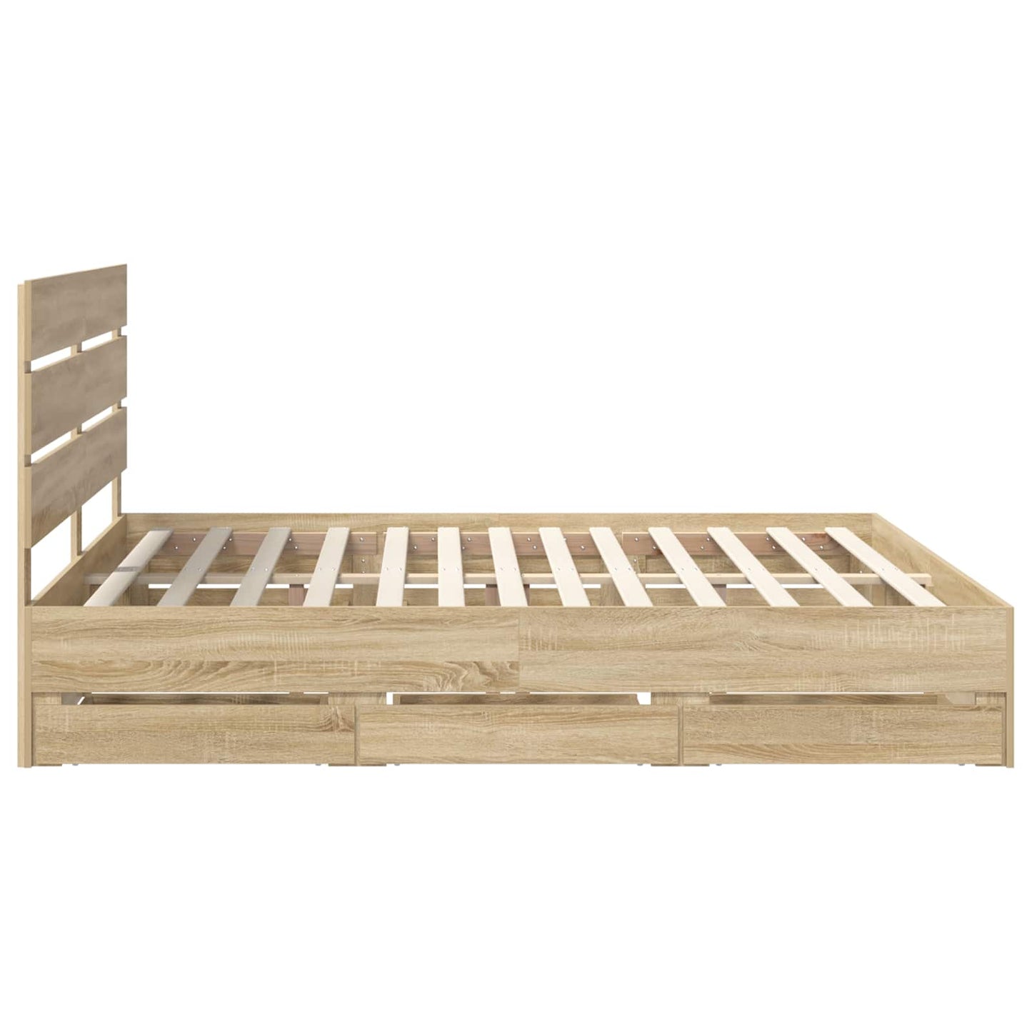vidaXL Bettrahmen Sonoma-Eiche 200 x 200 cm Ingenieurs Holz