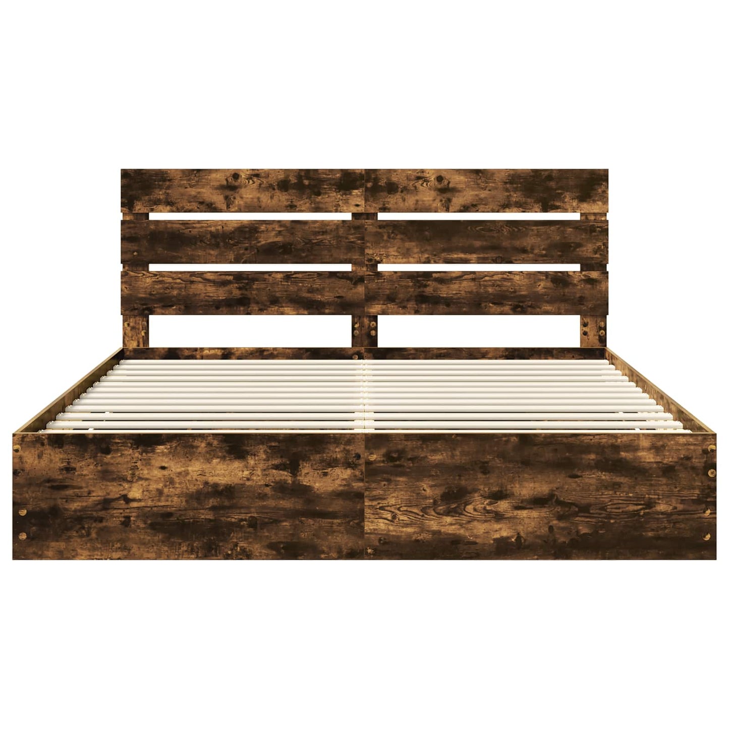 vidaXL Bettrahmen Geräucherte Eiche 200 x 200 cm Ingenieurs Holz