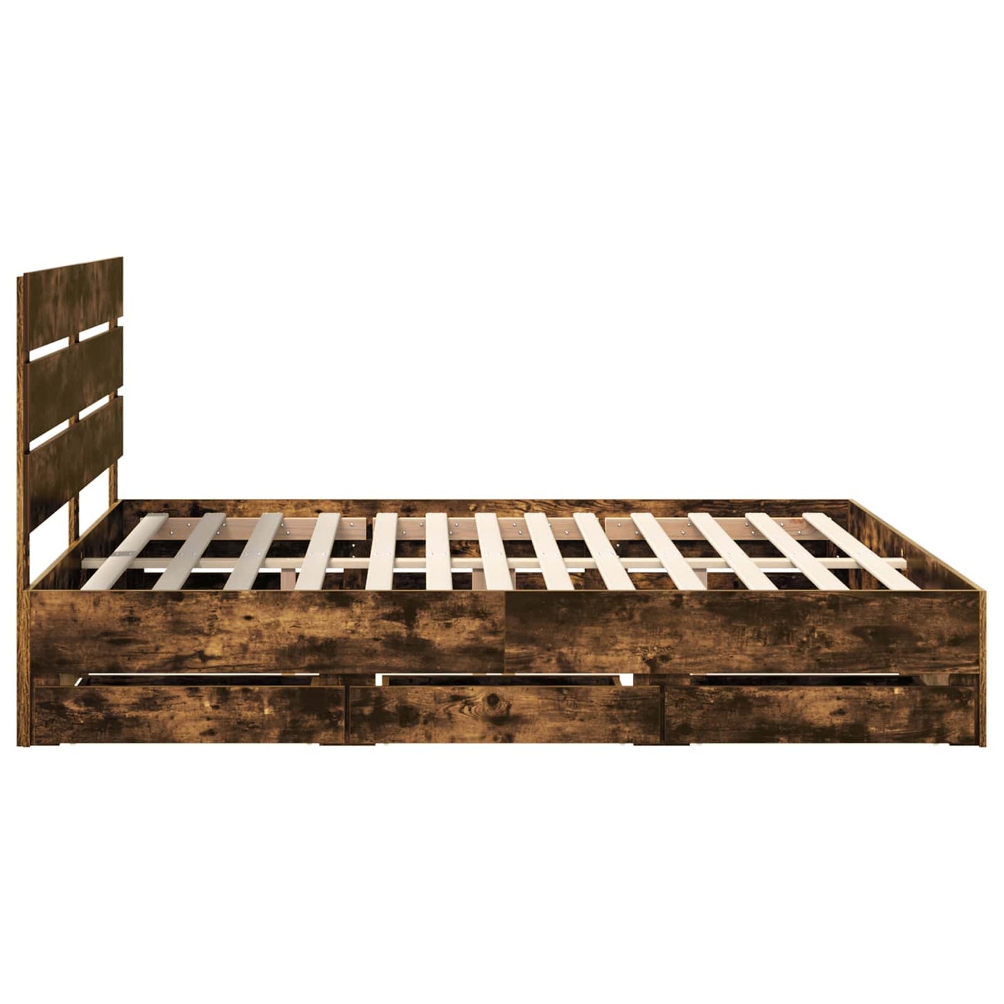 vidaXL Bettrahmen Geräucherte Eiche 200 x 200 cm Ingenieurs Holz