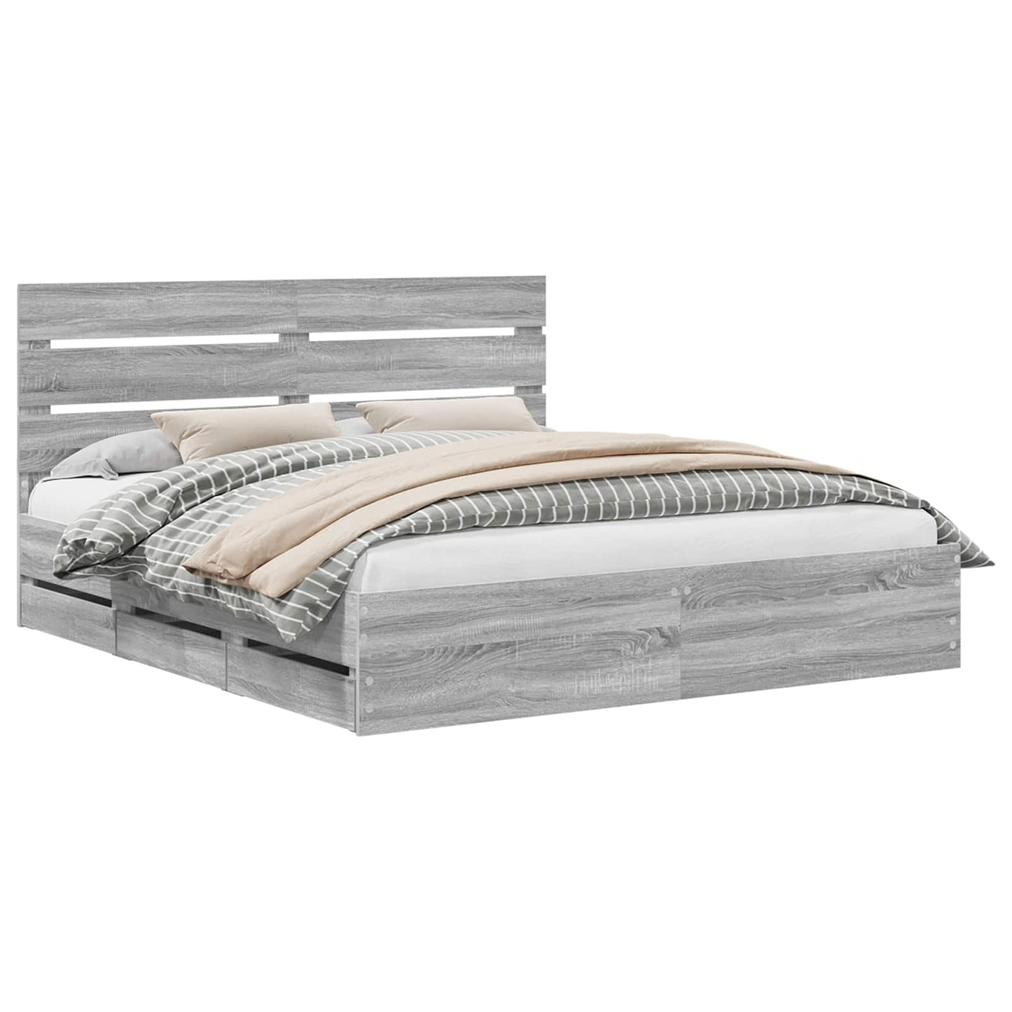 Bettrahmen Graues Sonoma 200 x 200 cm Ingenieurs Holz