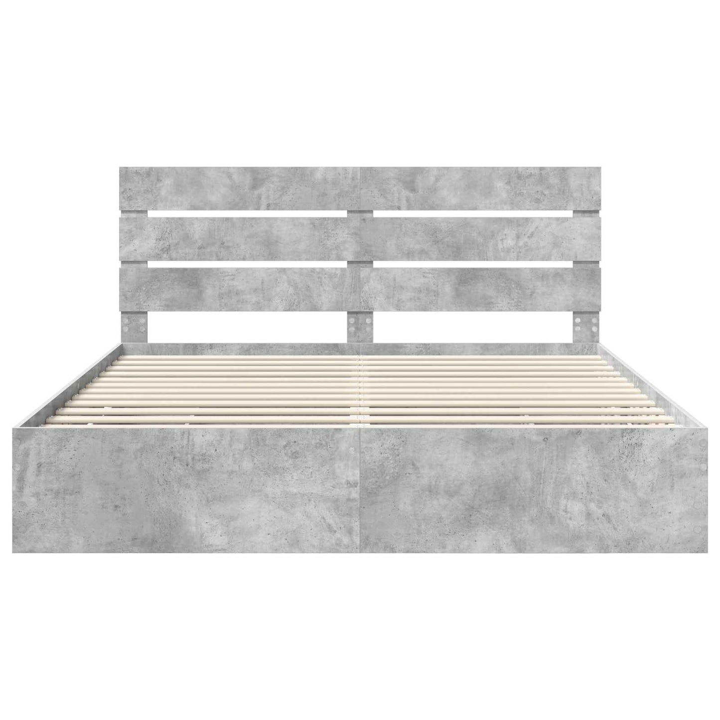vidaXL Bettrahmen mit Kopfteil Beton Grau 180 x 200 cm Ingenieurs Holz