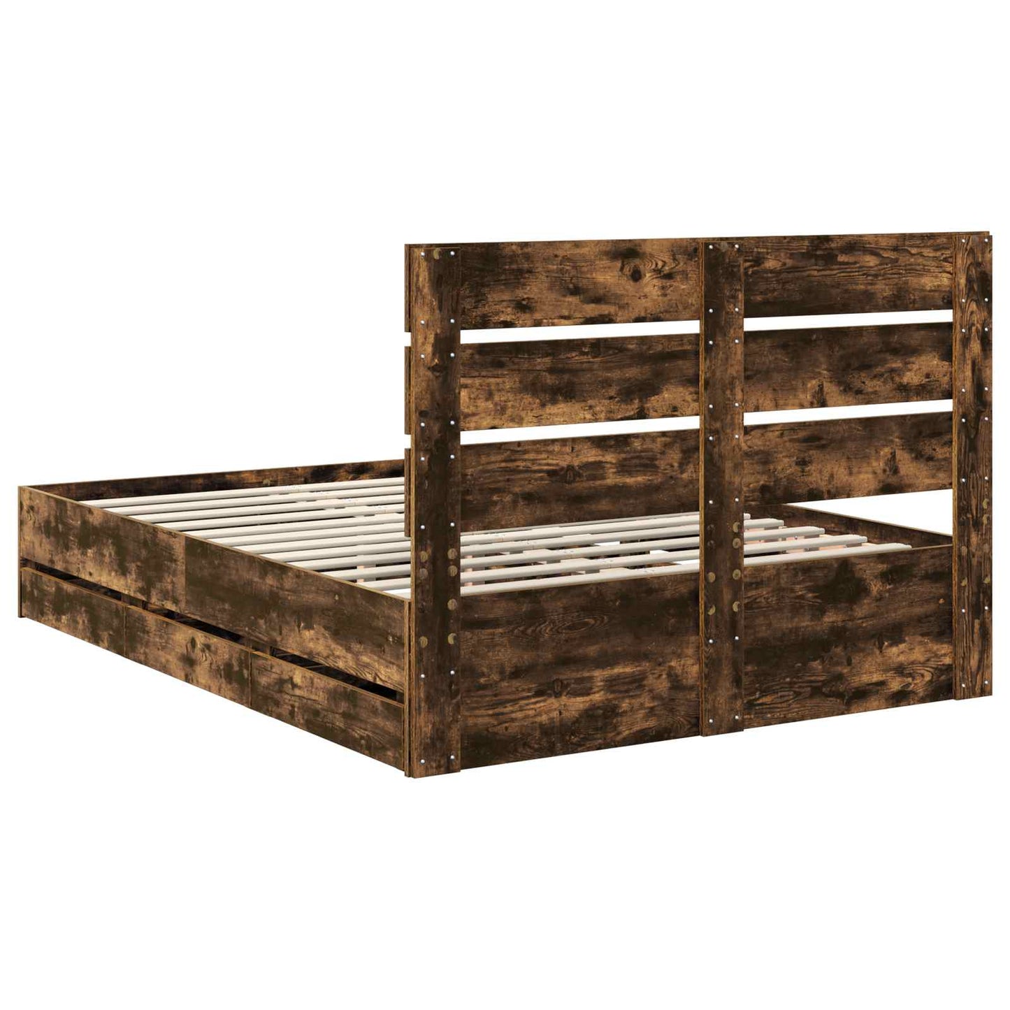 vidaXL Bettrahmen Geräucherte Eiche 160 x 200 cm Ingenieurs Holz