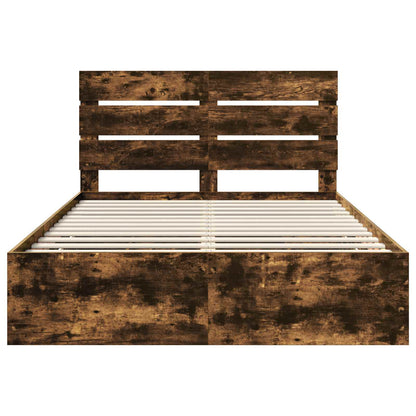 vidaXL Bettrahmen Geräucherte Eiche 160 x 200 cm Ingenieurs Holz