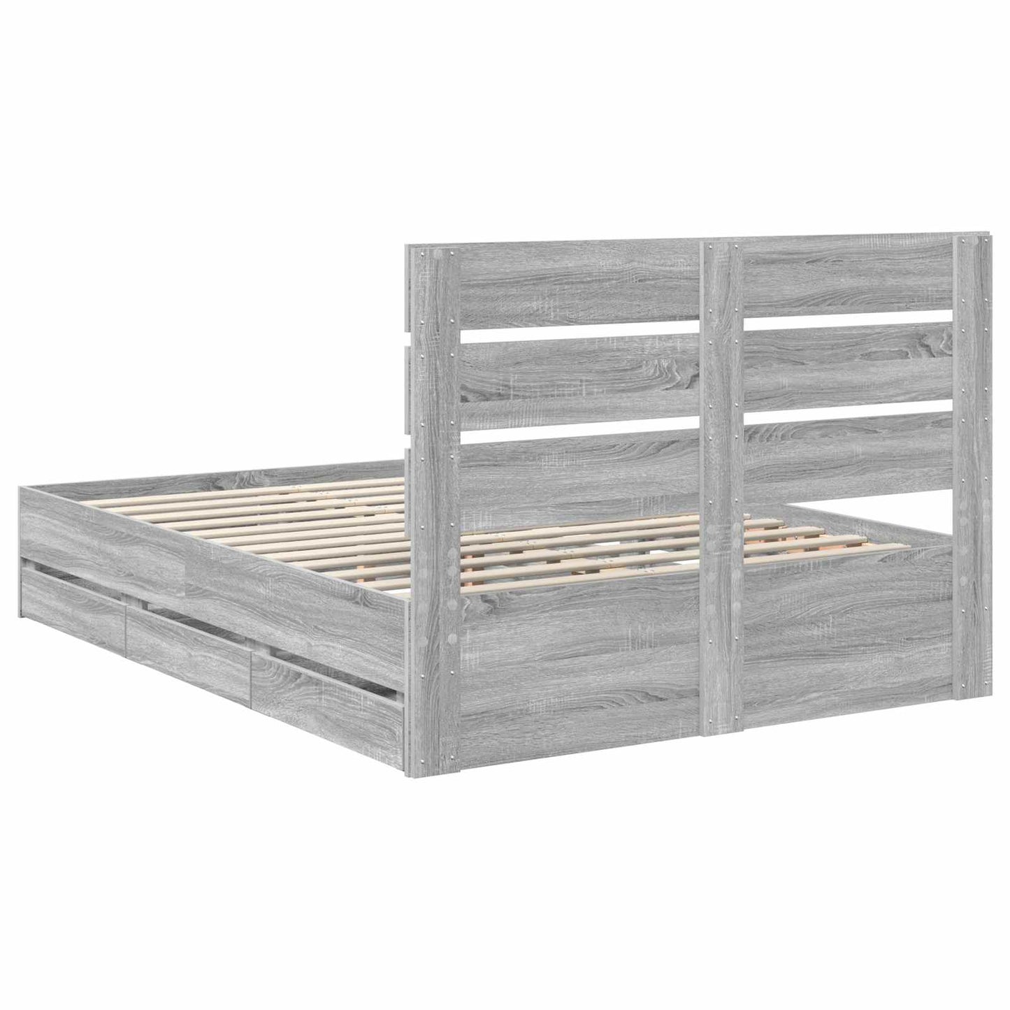 vidaXL Bettrahmen Graues Sonoma 160 x 200 cm Ingenieurs Holz