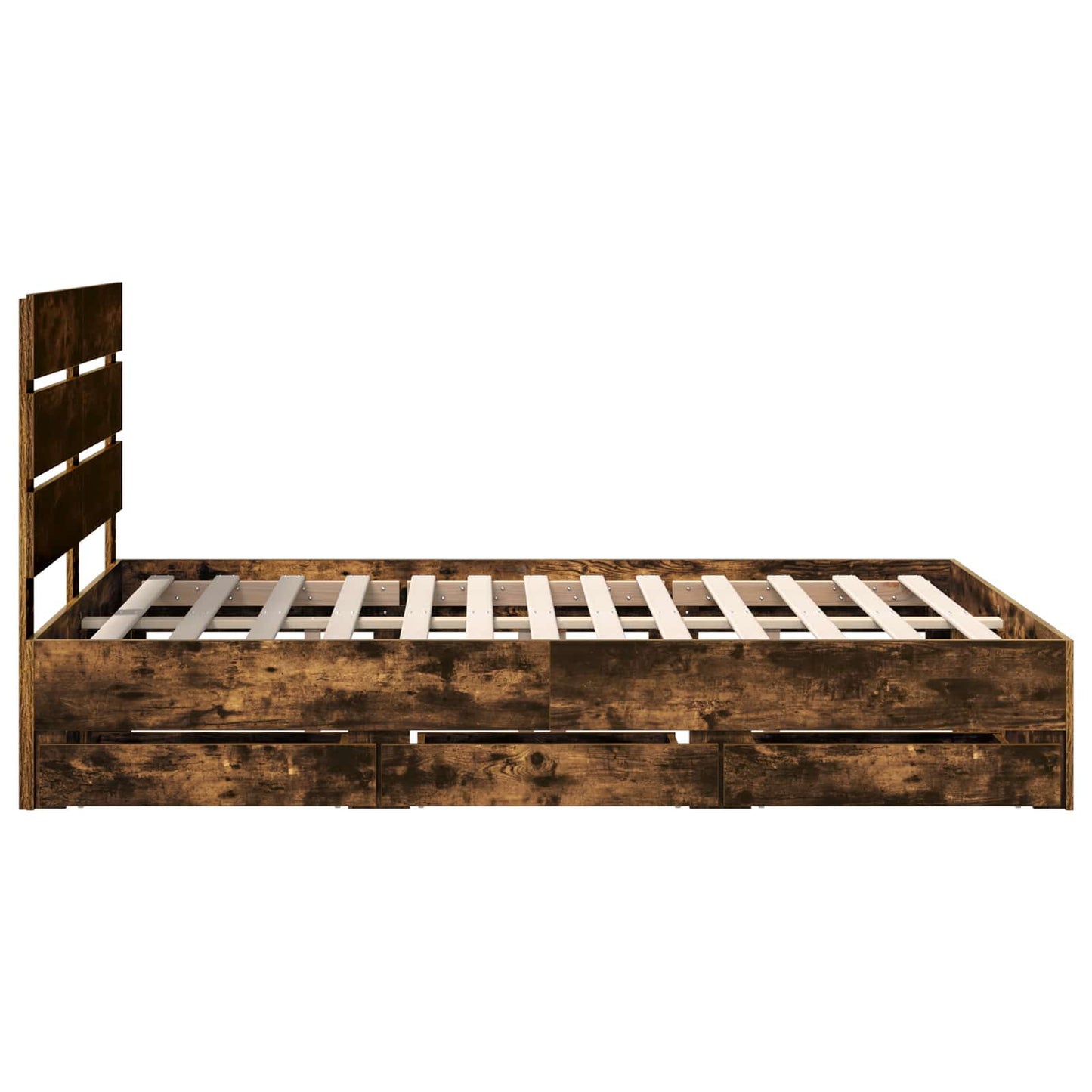 vidaXL Bettrahmen Geräucherte Eiche 150 x 200 cm Ingenieurs Holz