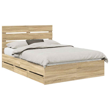 vidaXL Bettrahmen Sonoma-Eiche 140 x 200 cm Ingenieurs Holz
