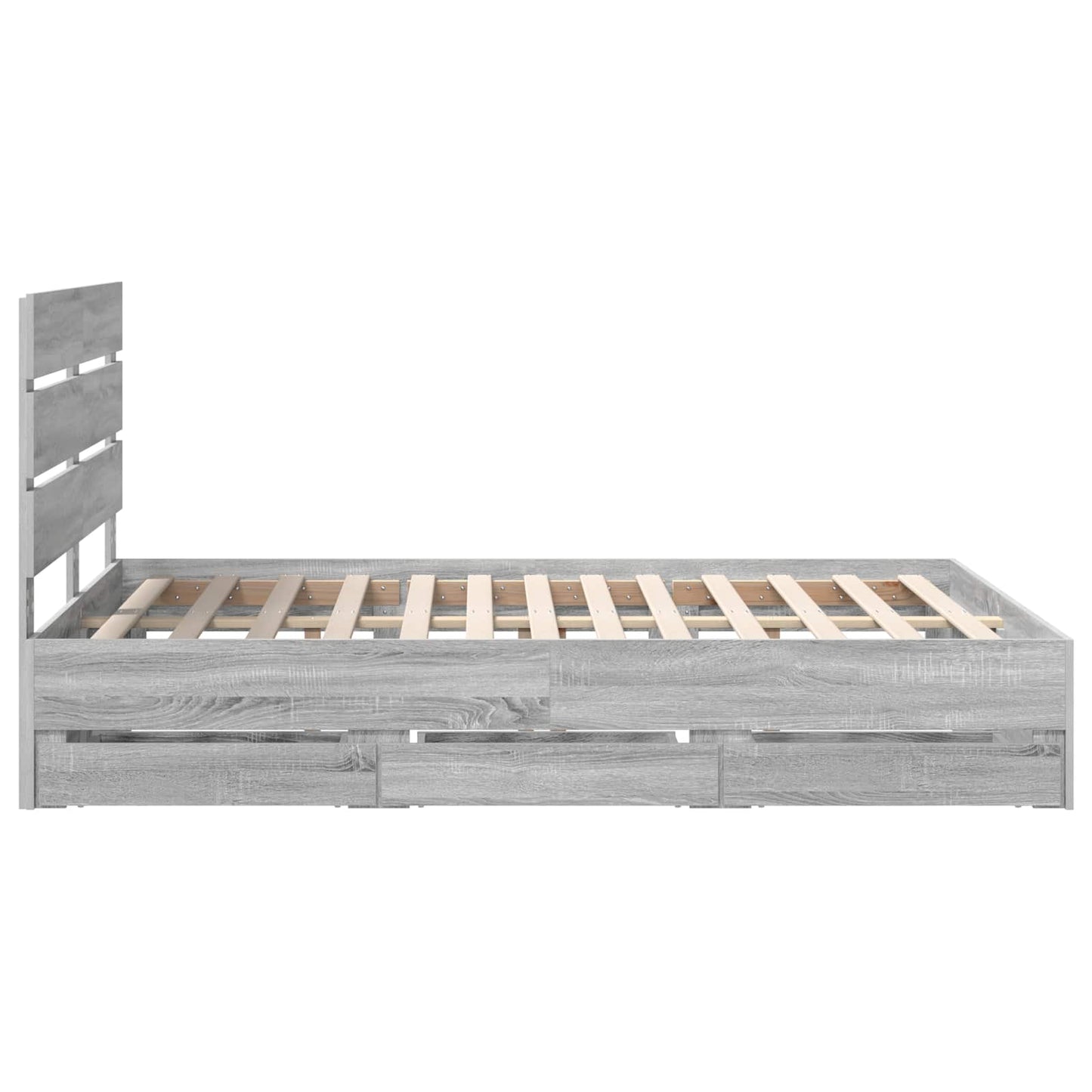 vidaXL Cadre de lit Gris sonoma 140 x 200 cm Bois d'ingénierie