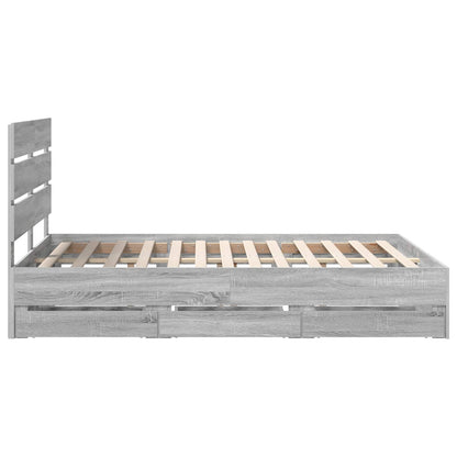 vidaXL Cadre de lit Gris sonoma 140 x 200 cm Bois d'ingénierie