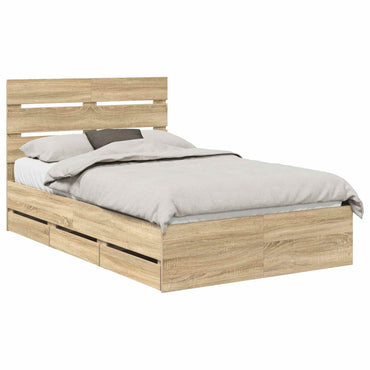 vidaXL Bettrahmen Sonoma-Eiche 120 x 200 cm Ingenieurs Holz