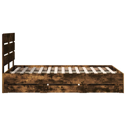 vidaXL Bettrahmen Geräucherte Eiche 120 x 200 cm Ingenieurs Holz