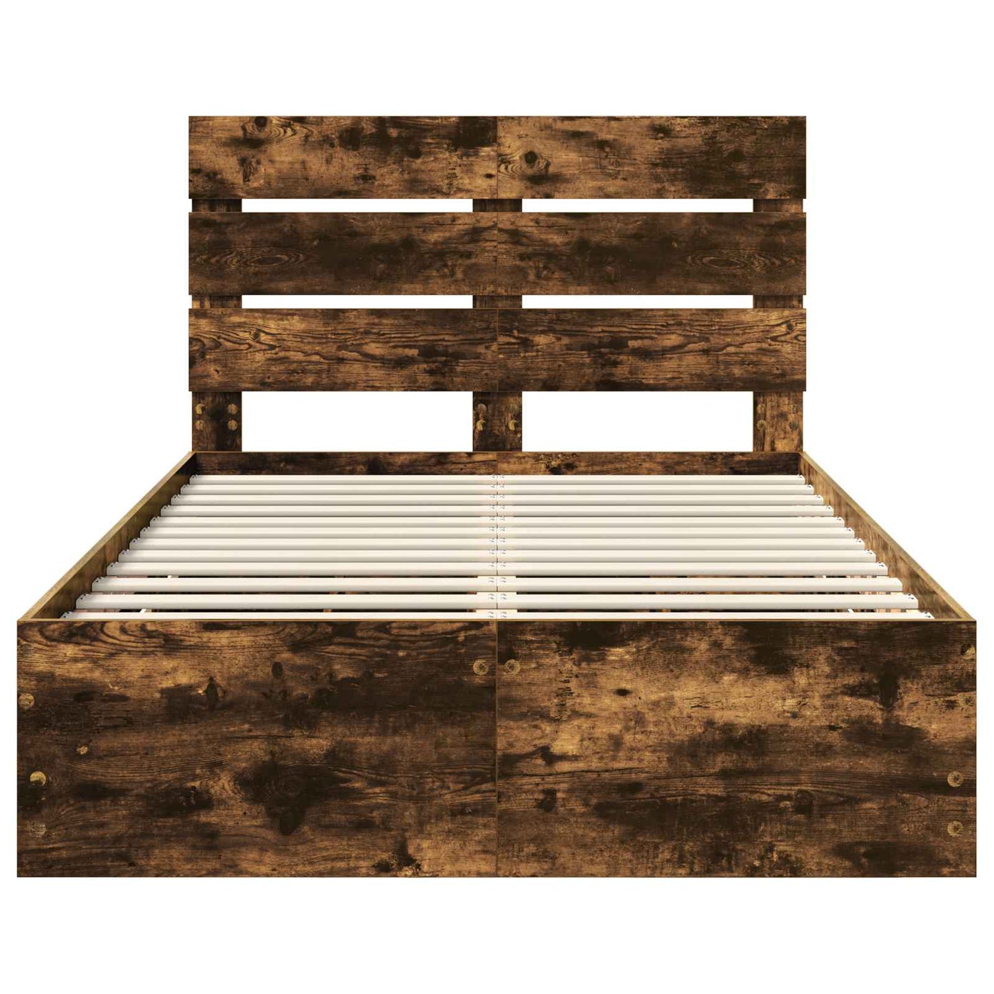 vidaXL Bettrahmen Geräucherte Eiche 120 x 190 cm Ingenieurs Holz
