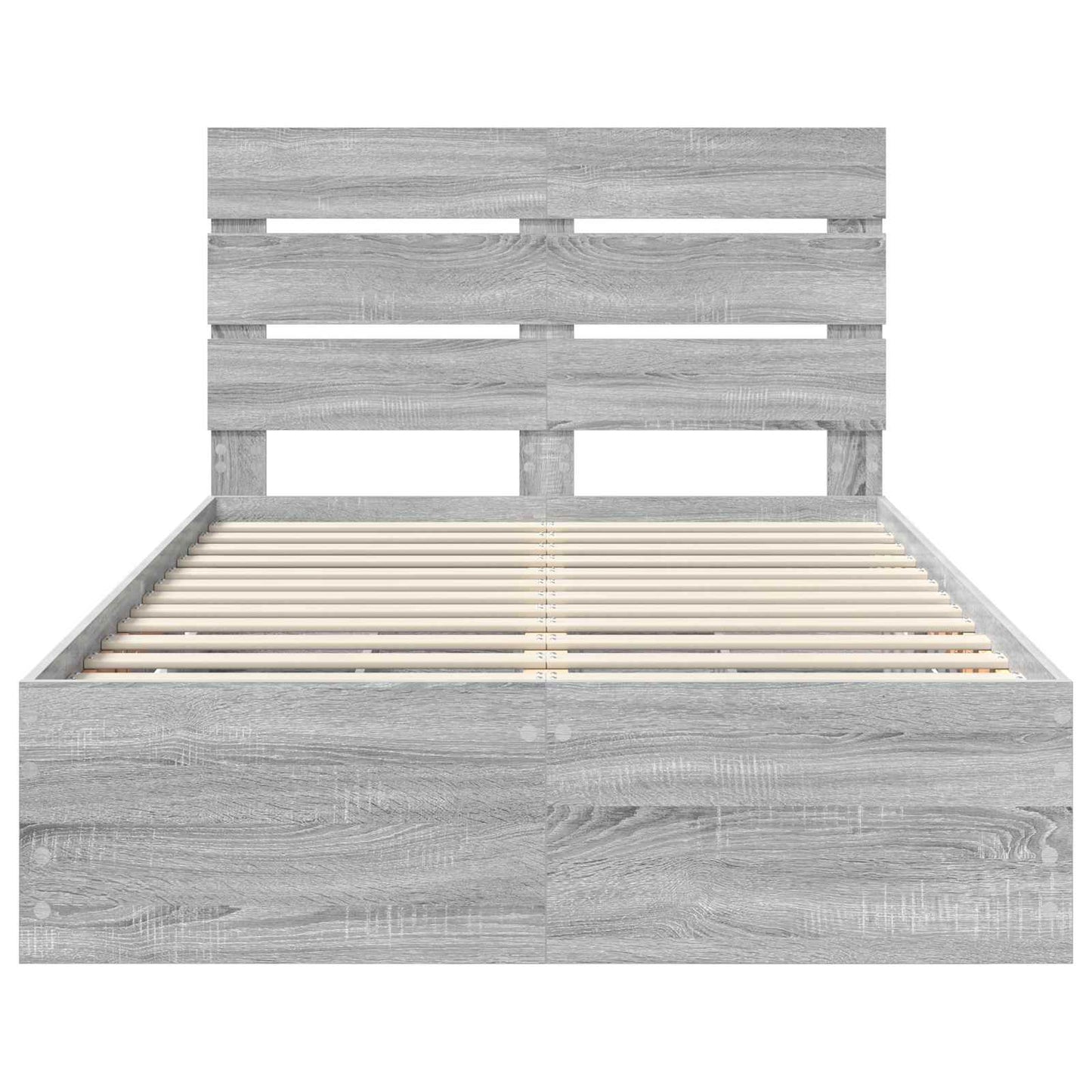 vidaXL Bettrahmen Graues Sonoma 120 x 190 cm Ingenieurs Holz
