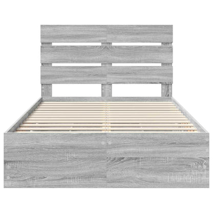vidaXL Bettrahmen Graues Sonoma 120 x 190 cm Ingenieurs Holz