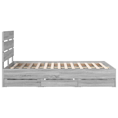 vidaXL Bettrahmen Graues Sonoma 120 x 190 cm Ingenieurs Holz