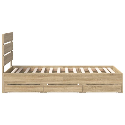 vidaXL Bettrahmen Sonoma-Eiche 100 x 200 cm Ingenieurs Holz