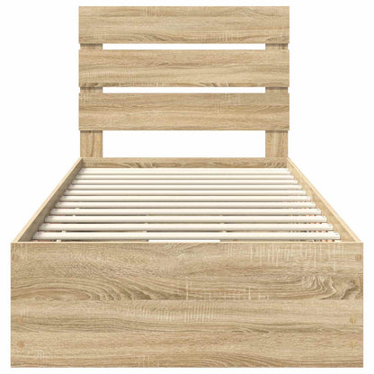 vidaXL Bettrahmen Sonoma-Eiche 90 x 190 cm Ingenieurs Holz
