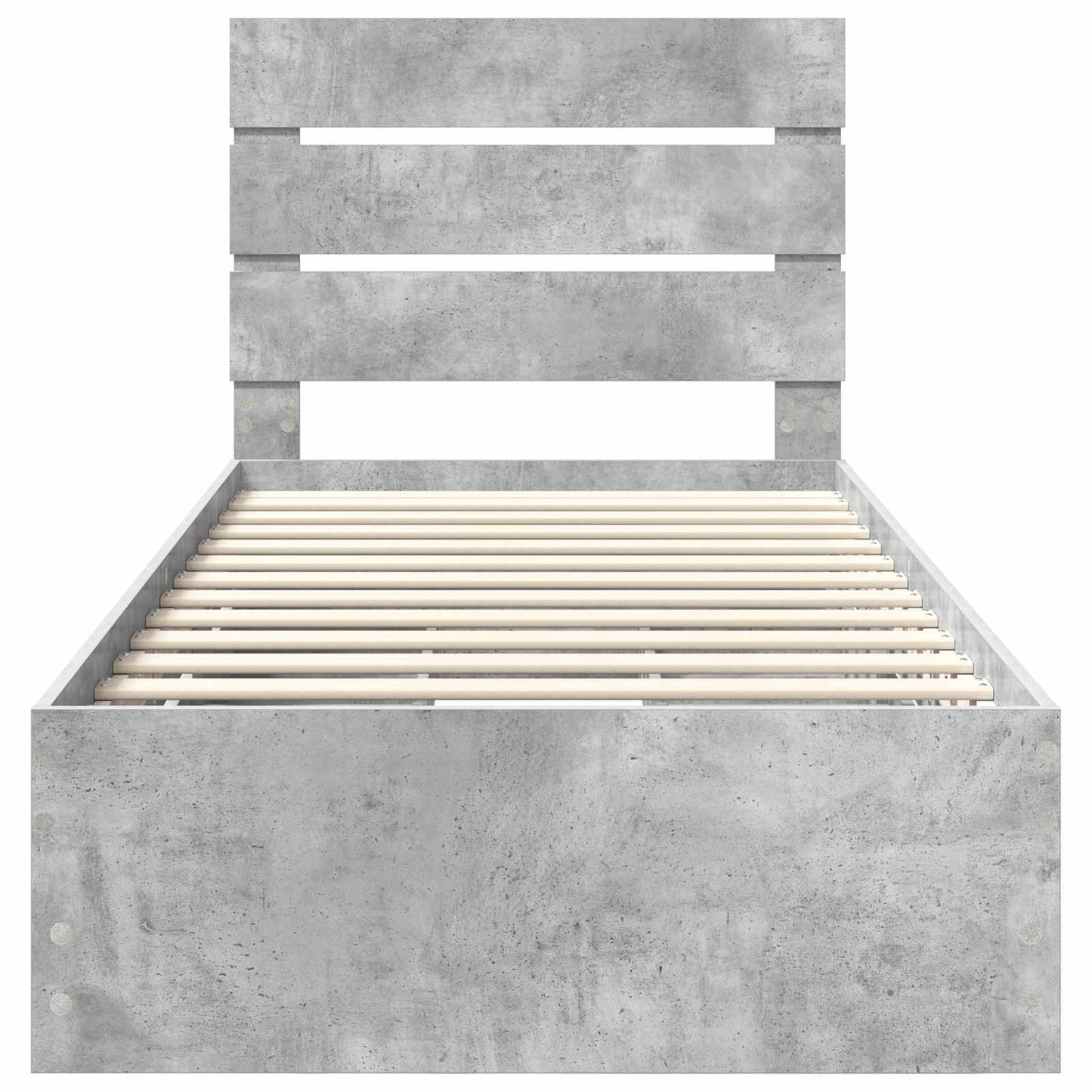 vidaXL Bettrahmen mit Kopfteil Beton Grau 90 x 200 cm Ingenieurs Holz