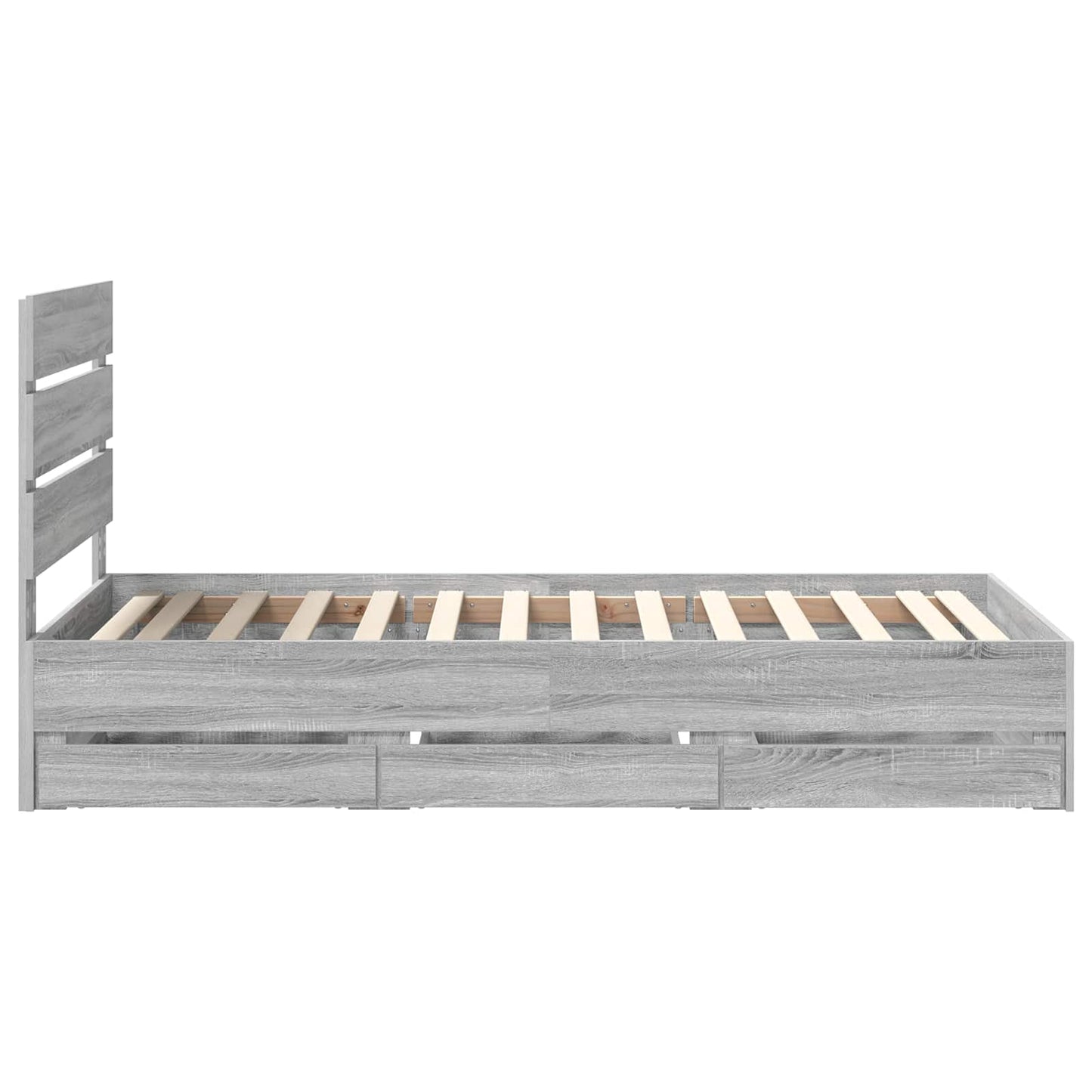 vidaXL Bettrahmen Graues Sonoma 90 x 200 cm Ingenieurs Holz