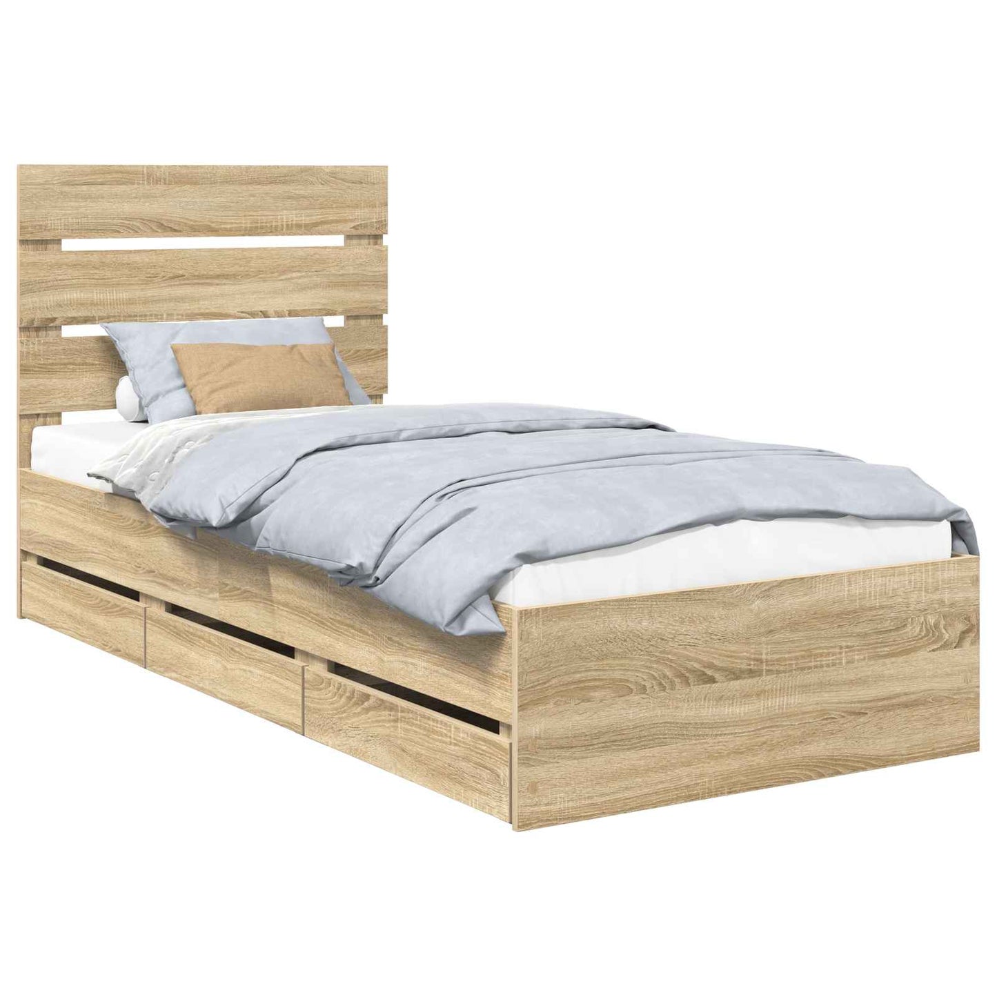 vidaXL Bettrahmen Sonoma-Eiche 75 x 190 cm Ingenieurs Holz