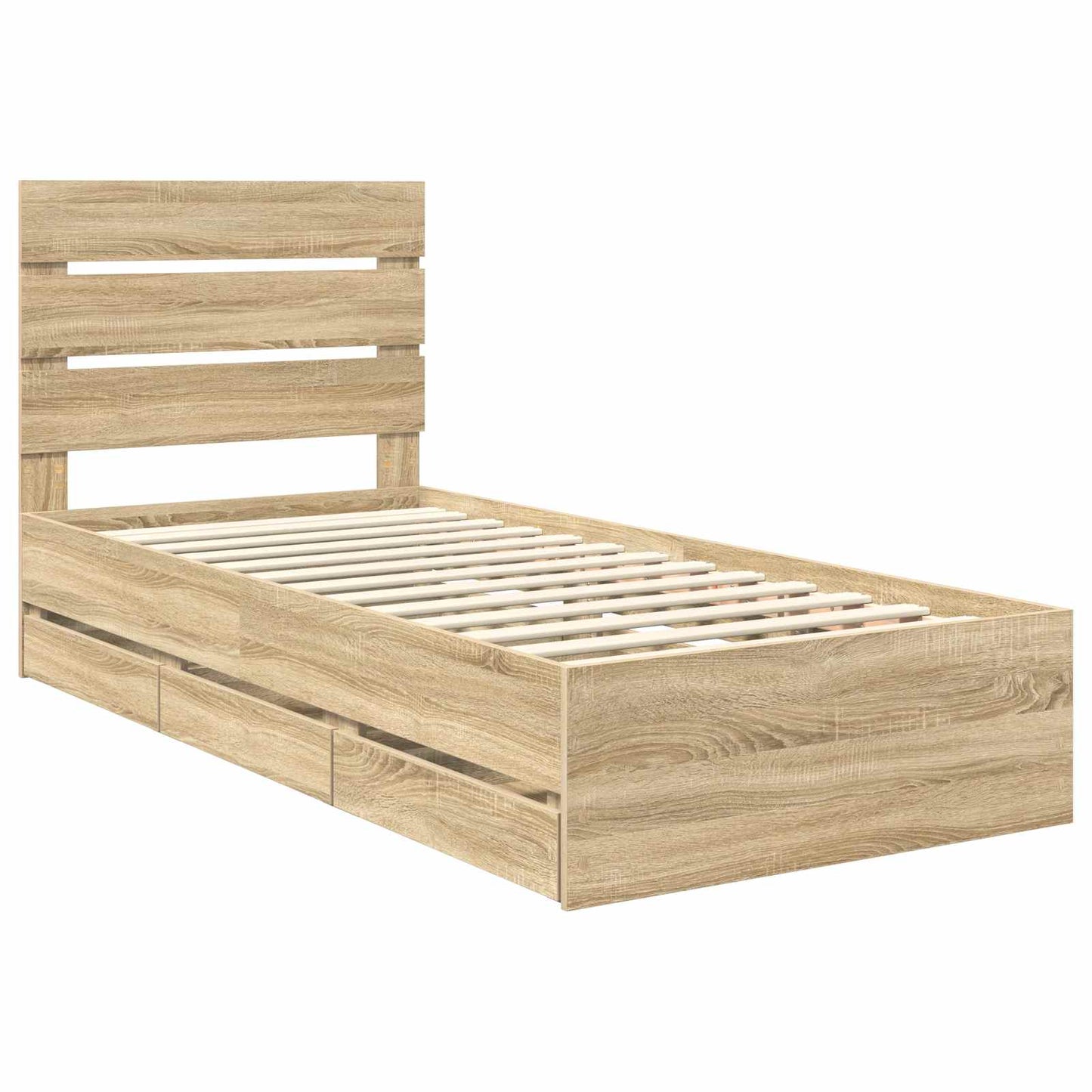 vidaXL Bettrahmen Sonoma-Eiche 75 x 190 cm Ingenieurs Holz