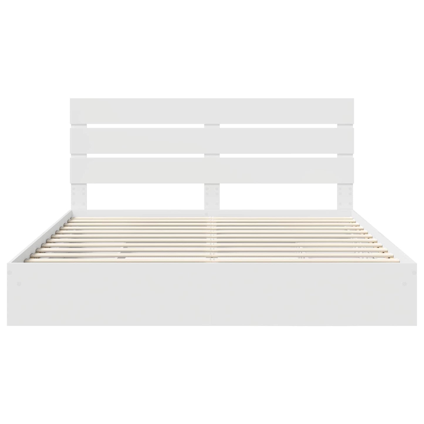 vidaXL Aufbewahrungsbett mit Kopfteil Weiß 200 x 200 cm Holzwerkstoff
