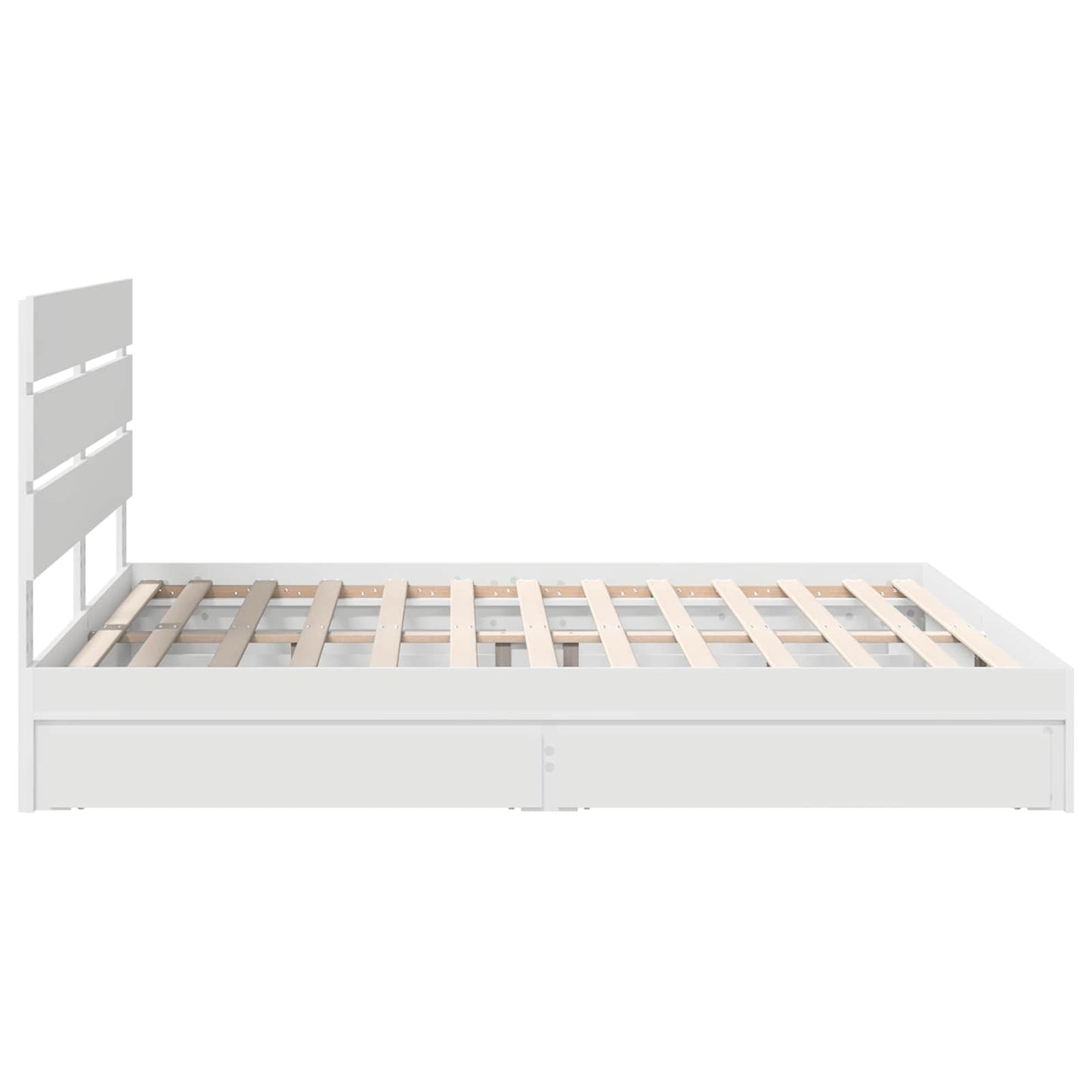 vidaXL Aufbewahrungsbett mit Kopfteil Weiß 200 x 200 cm Holzwerkstoff