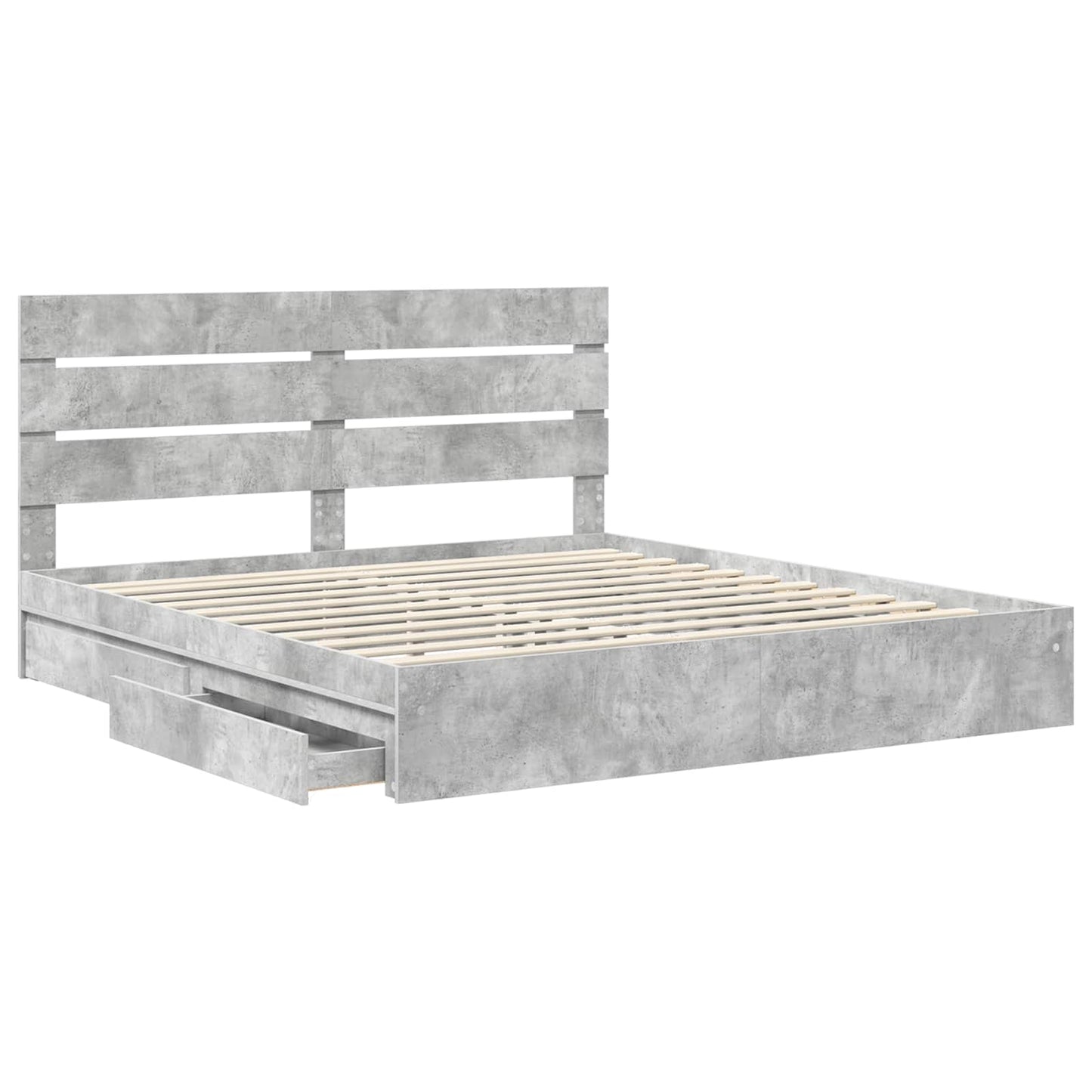 vidaXL Aufbewahrungsbett Beton Grau 200 x 200 cm Holzwerkstoff