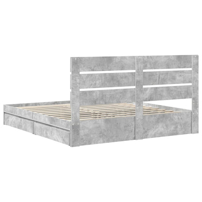 vidaXL Aufbewahrungsbett Beton Grau 200 x 200 cm Holzwerkstoff