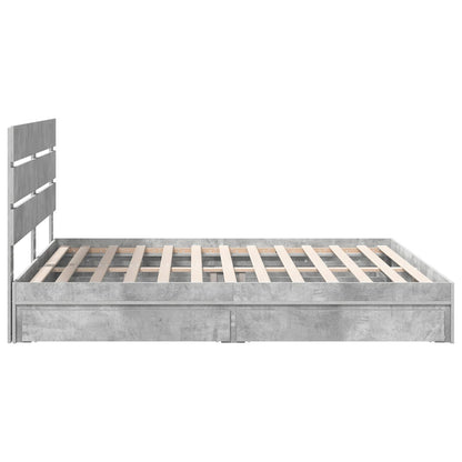 vidaXL Aufbewahrungsbett Beton Grau 200 x 200 cm Holzwerkstoff