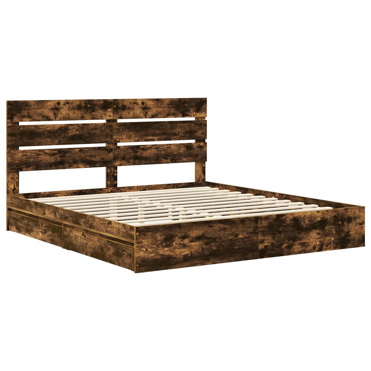 vidaXL Aufbewahrungsbett Geräucherte Eiche 200 x 200 cm Holzwerkstoff