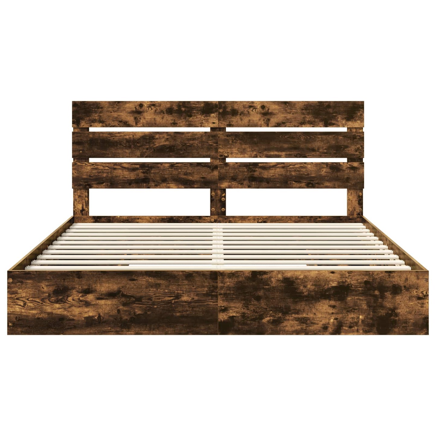 vidaXL Aufbewahrungsbett Geräucherte Eiche 200 x 200 cm Holzwerkstoff