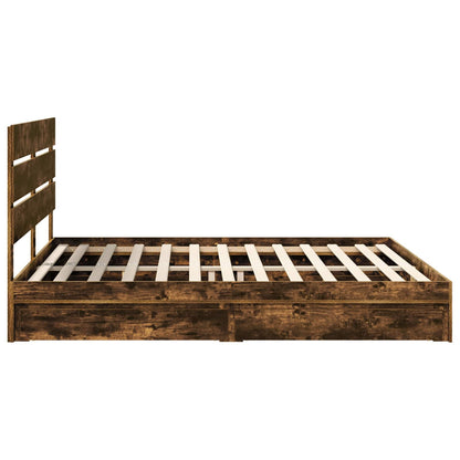 vidaXL Aufbewahrungsbett Geräucherte Eiche 200 x 200 cm Holzwerkstoff