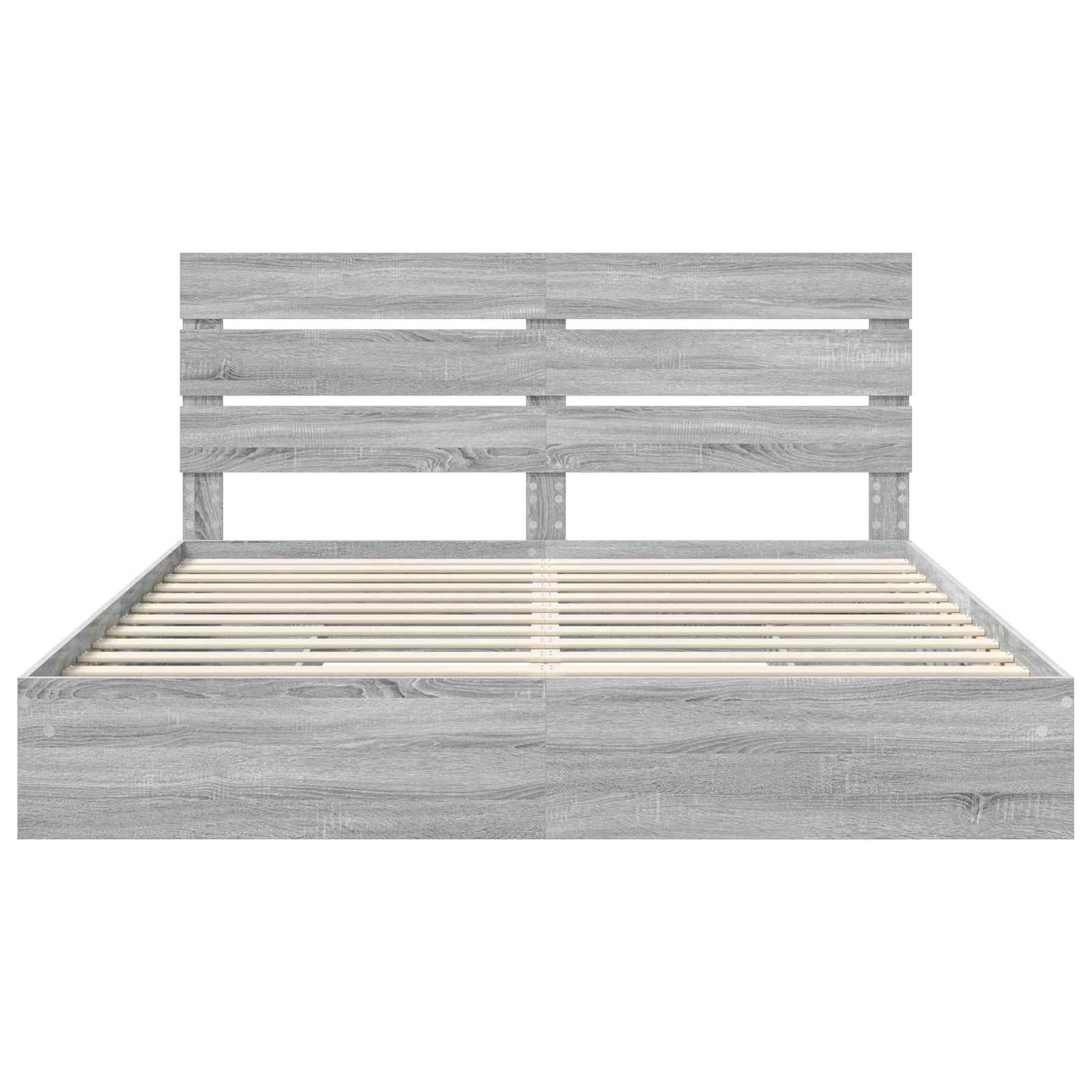 vidaXL Aufbewahrungsbett Graues Sonoma 200 x 200 cm Holzwerkstoff