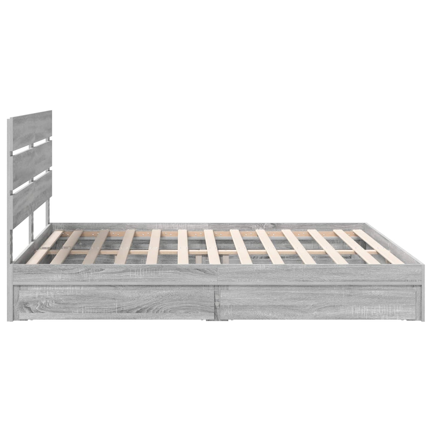 vidaXL Aufbewahrungsbett Graues Sonoma 200 x 200 cm Holzwerkstoff