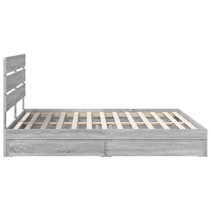 vidaXL Aufbewahrungsbett Graues Sonoma 200 x 200 cm Holzwerkstoff