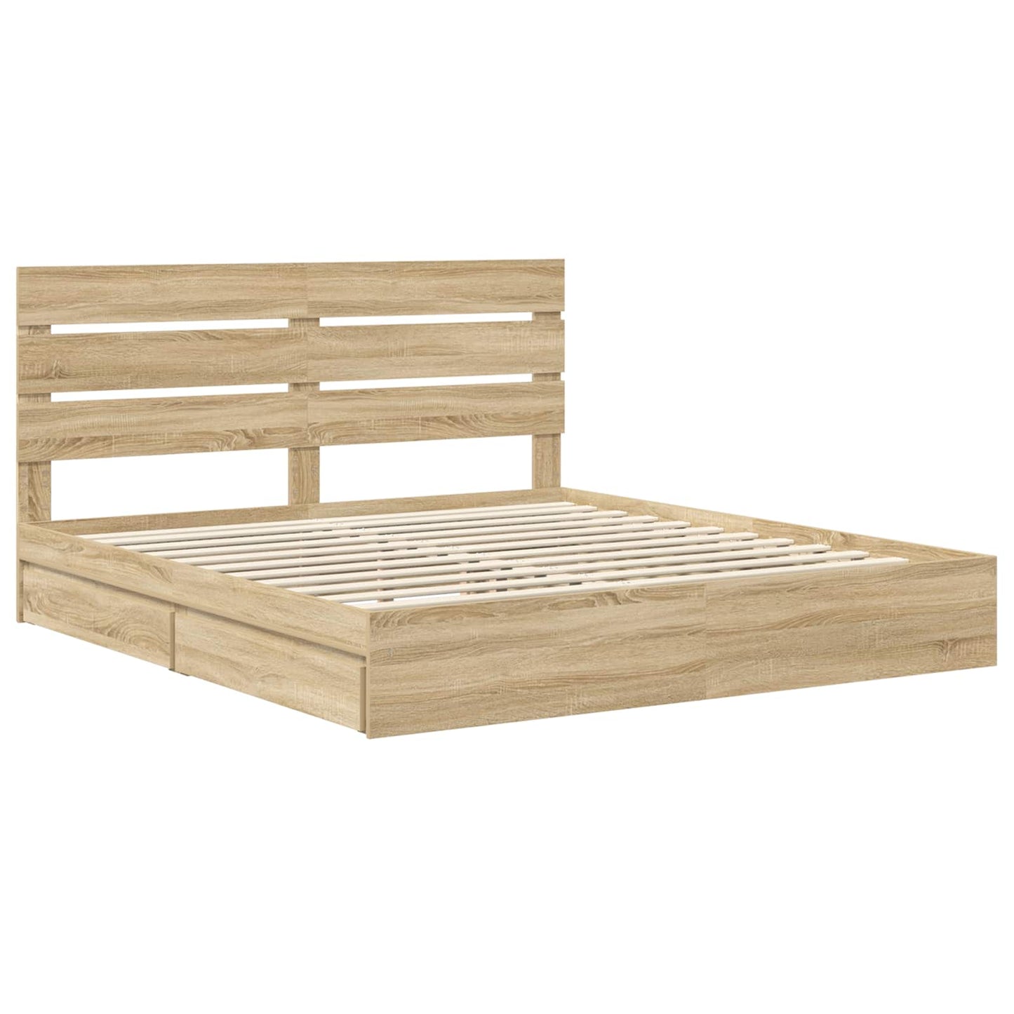 vidaXL Aufbewahrungsbett Sonoma-Eiche 180 x 200 cm Holzwerkstoff