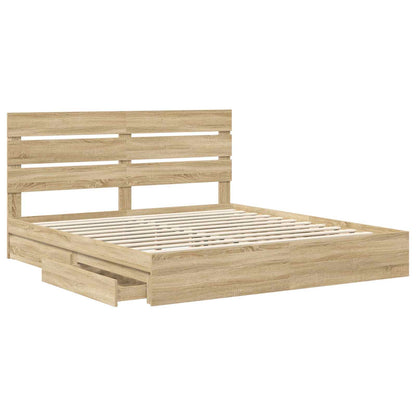 vidaXL Aufbewahrungsbett Sonoma-Eiche 180 x 200 cm Holzwerkstoff