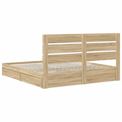 vidaXL Aufbewahrungsbett Sonoma-Eiche 180 x 200 cm Holzwerkstoff