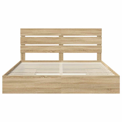 vidaXL Aufbewahrungsbett Sonoma-Eiche 180 x 200 cm Holzwerkstoff