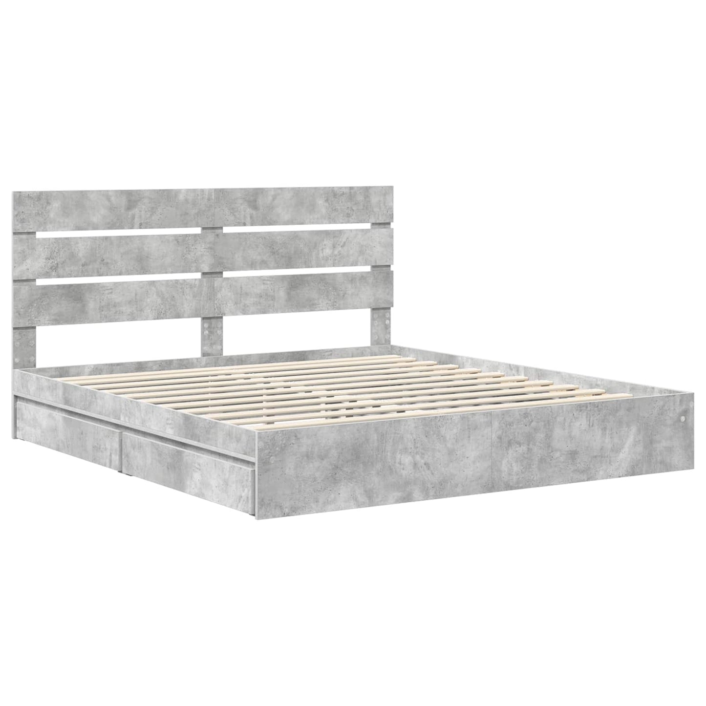 vidaXL Aufbewahrungsbett Beton Grau 180 x 200 cm Holzwerkstoff