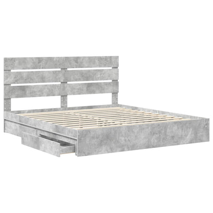 vidaXL Aufbewahrungsbett Beton Grau 180 x 200 cm Holzwerkstoff